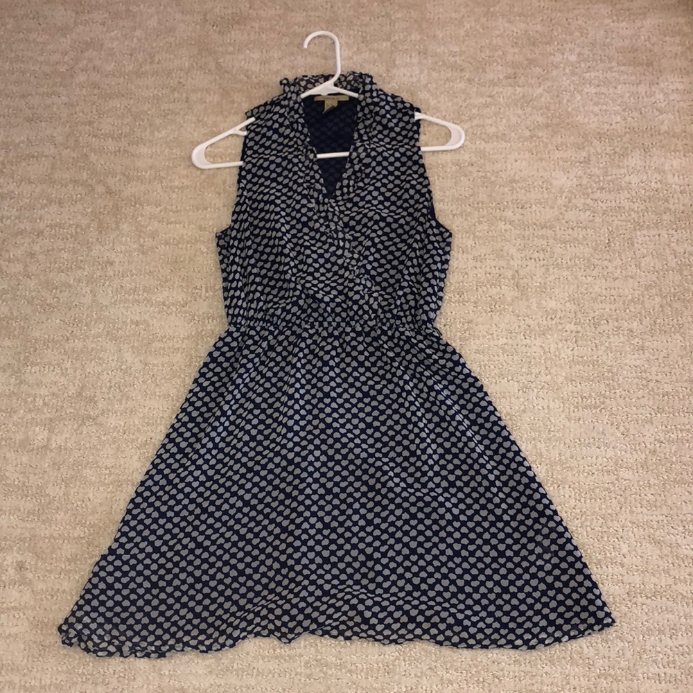 Blue and white dress